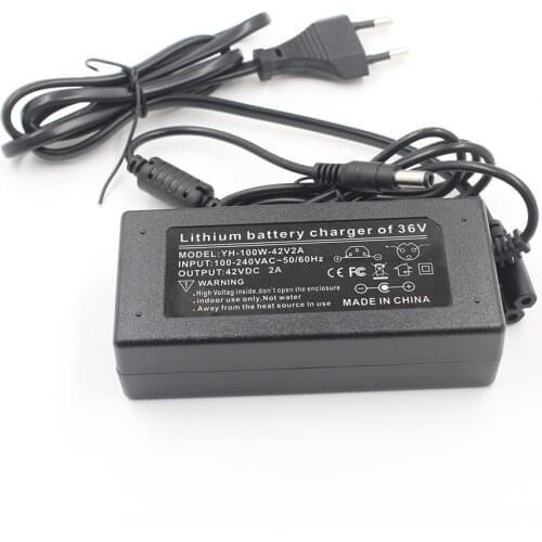 Power Charger Lithium Battery Li-ion 42V2A for 10series 36V Electric Bicycle Battery Charger Output 42 V 2A Input AC 110 -240V