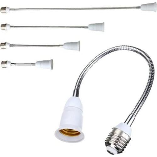 1PCS LED Light Bulb Lamp Holder E27 Flexible Extension Adapter White Converter Screw Socket Converter 18 22 28 38 48 58CM