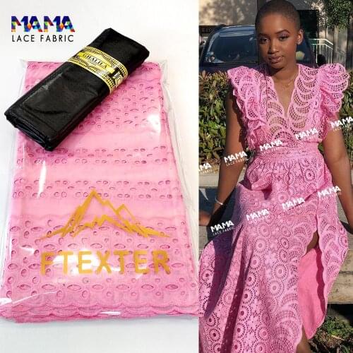 2.5+2.5 Yards Swiss Voile Lace With Basin Riche Fabric Guinea Bazin Tissu In Switzerland Senegal African Wedding Dress Material