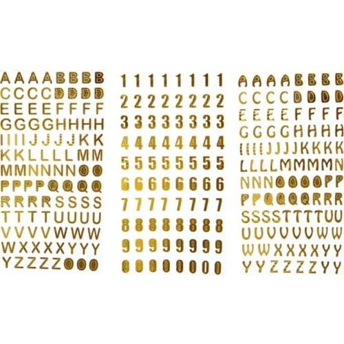 3 Pcs/set UV Epoxy Filling Material DIY Album Hand Account Sticker Alphanumeric Decorative Stickers