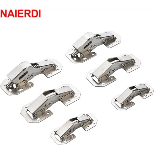 4PCS NAIERDI 3 Inch Cabinet Hydraulic Hinge 90 Degree No-Drilling Hole Cupboard Door Soft Close Hinges 4 Inch Furniture Hinge