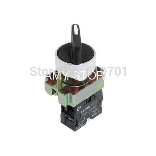 AC 600V 10A 1 NO N/O Self Lock 2 Postion Rotary Selector Switch 22mm ZB2-BD21
