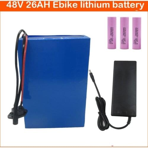 48V 1000W Electric Bicycle battery 48V 26AH Lithium Scooter Battery Use for Samsung 18650 cell with 54.6V 2A Charger 30A BMS