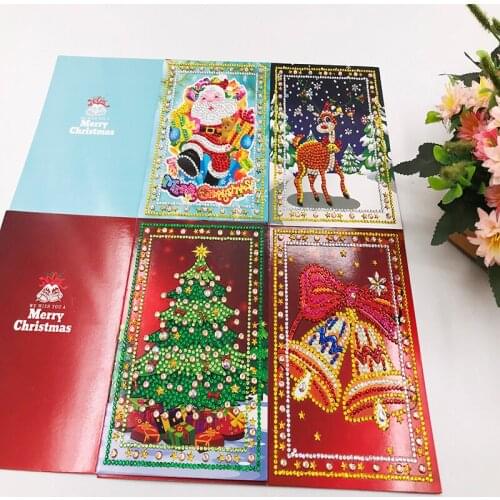 5D DIY Special Shape Diamond Painting Xmas Tree Santa Claus Christmas Greeting Cards Gift Cross Stitch Embroidery Mosaic Kit