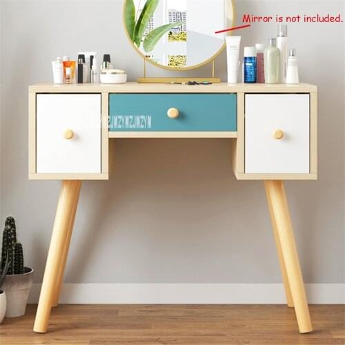 B2507 Bedroom Furniture Modern Dresser Manmade Board Solid Wood Leg Dressing Table Creative Toilet Makeup Table With Drawer