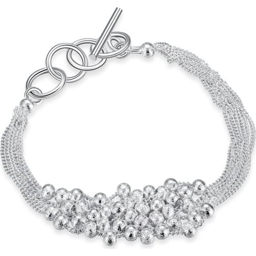 BABYLLNT 925 Silver Smooth Beads Multi-Chain Bracelet For Woman Charm Wedding Engagement Fashion Party Jewelry Gift Wholesale