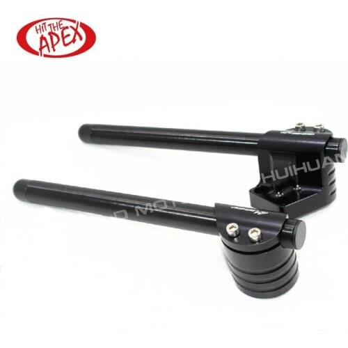 CNC Clip on with handle bar for KAWASAKI EX250 / Ninja 250R 2008 - 2012 Black A Clipons Handlebars