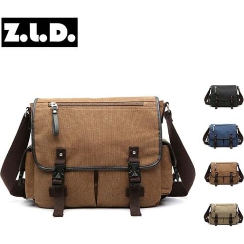 Recreational canvas Student wind custom shoulder laptop messenger bag