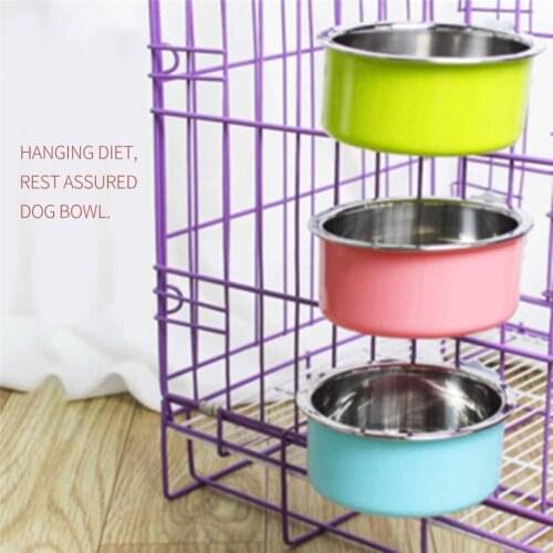 Pet Hanging Bowls Feeding Bowl Dog Waterer Stainless Steel Durable Feeder Dog Supplies Dogs Food Bowl Cats Products for Pets