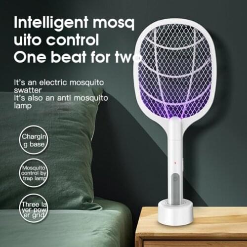 3000v Electric Flies Swatter Killer With Uv Light Usb Rechargeable Led Lamp Summer Mosquito Trap Racket Anti Insect Bug Zapper
