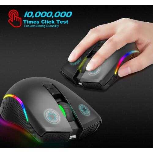 HXSJ T26 Mouse Wireless Mice 2.4GHz Type C Rechargeable Backlit 7 Buttons Portable Mini Gaming Mouse for Mac Laptop PC Computer