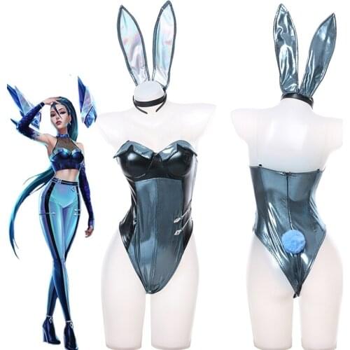 KDA Kaisa Bunny Cosplay Costume Fashion New Sexy Bodysuit Suit Bunny Version ALL OUT Game Cosplay Outfit Women Halloween Suits