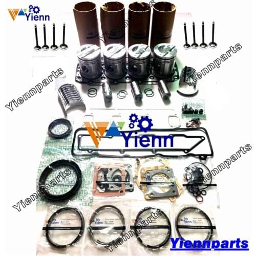 For Yanmar 4TNE106 S4D106 Overhaur Rebuild Kit 723900-92660 723900-92600 W/ Head Gasket For Yanmar 4TNE106T S4D106 Engine Parts