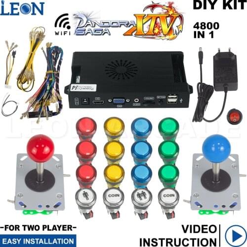 Kit Pandora Box Arcade Pandora Box Saga 14 Led Arcade Button Cable Illuminated Diy Arcade Joystick Zippy Pandora Wifi Mame