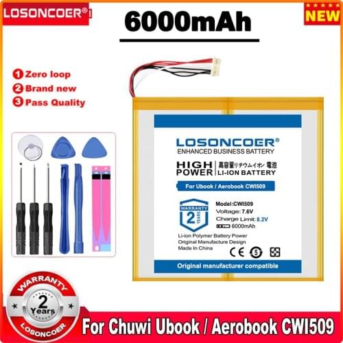 LOSONCOER 6000mAh Tablet Battery For Chuwi Ubook / Chuwi Aerobook CWI509 HW-31130148 H-31130148P Tablet PC 7-wire Battery