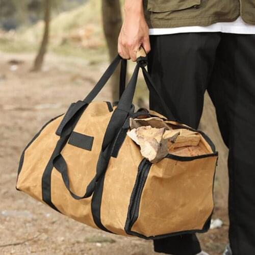 Firewood Bag Indoor Log Carrier Tote Picnic BBQ Stove Tool Accessories