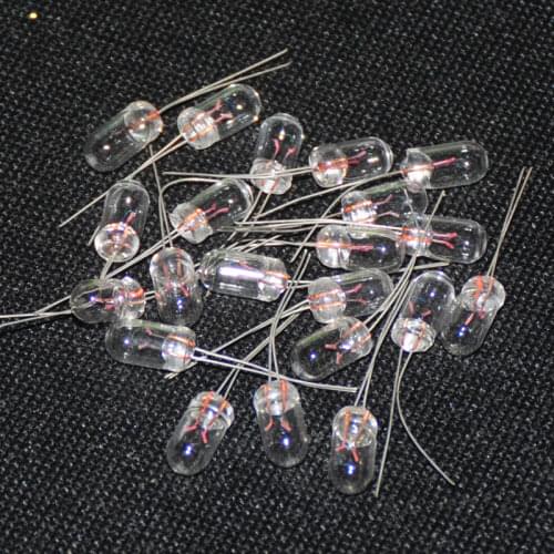 20pcs Miniature 5mm 6V 12V 24V 0.04A Mini Lamp Bulb Bombilla Incandescent Edison Filament Antique Light Rice Miniature Lampara