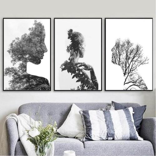 Full Square Round Drill 5D DIY Diamond Painting Abstract forest girl Cross Stitch kits 3 pieces Embroidery Diamond Mosaic MM27