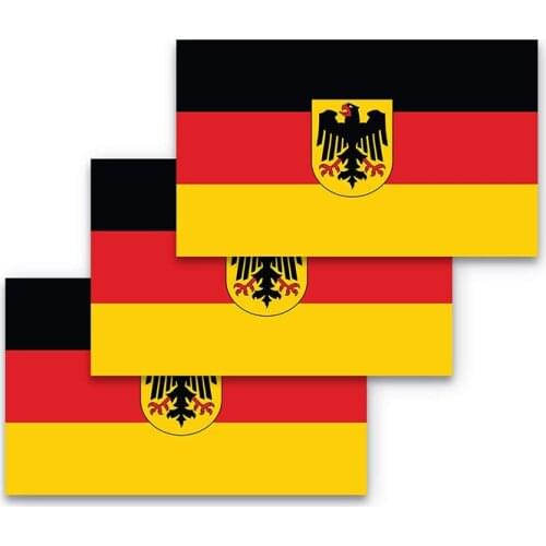 German Flag Bumper Stickers 3 Pieces Are Made of Durable Waterproof Material, German State Flackers Motorcycle Helmet Decals