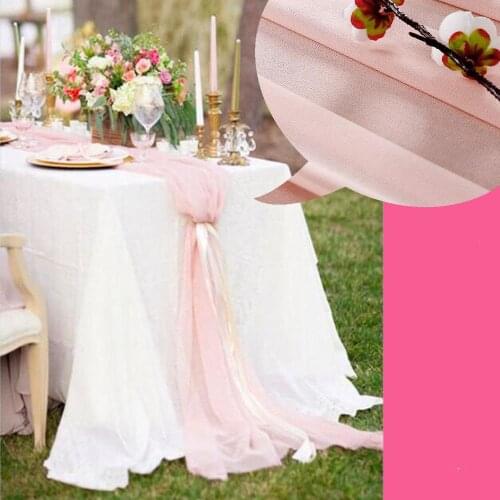 New elegant beautiful wedding chiffon table runner unique luxury good quality Tablecloth Accessories For Party Event Banquet