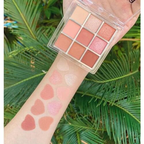 Miss Lara 9 Color Glitter Matte Eyeshadow Palette Makeup Glitter Pigment Smoky Eyeshadow Palette Waterproof Cosmetics