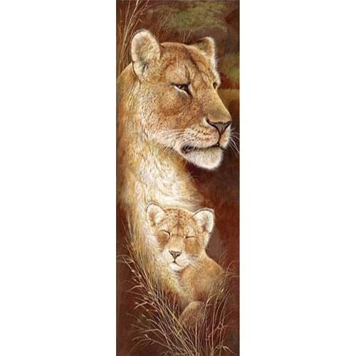 Pintura de diamante 5D, joyería de bricolaje, león, bordado de diamantes hecho a mano, punto de cruz