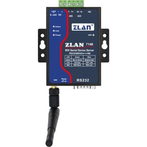 Serial to wifi module RS232 RS485 RS422 wireless Converter ZLAN7146 Modbus RTU TCP Gateway