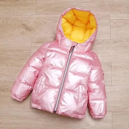 New Winter Childrens Down Jacket Boys Girls Thick Hooded Outer Wear Down Jacket Baby zipper Thick Coat