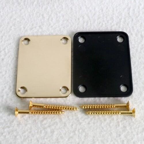 Sell Free Shipping guitar neck joint plate Gold guitar neck plate with washer and screws bolt on guitar parts