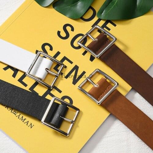Adjustable Women Belts Metal Buckle Waistband Vintage Belt Waist Leather Fashion Streetwear