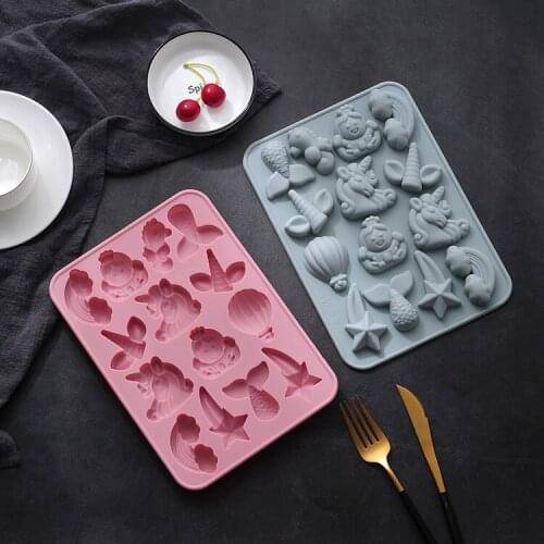 Silicone Molds Animal Mermaid Tail Unicorn Fondant Cake Decorating Tools DIY Party Candy Chocolate Gumpaste Moulds Baking Tools