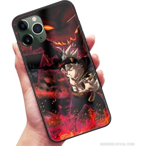 Asta Black Clover Anime Soft Silicone Glass for iPhone SE 6 6s 7 8 Plus X XR XS 11 12 Mini Pro Max Phone Case Cover Shell
