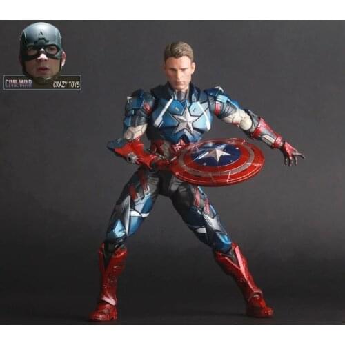 Crazy Toys Marvel Avengers 12" 25cm Captain American Super Hero PVC Action Figure Collectible Model Toys