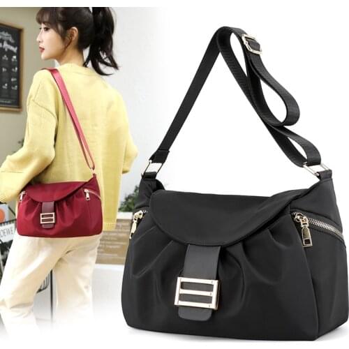 New Fashion Exquisite Shopping Bag Retro Casual Women Totes Shoulder Bags Female nylon cloth Solid Color Chain Handbag for Women