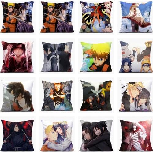 Japanese Anime Decorative Custom Sofa Car Cushion Covers Pillowcase Uzumaki Uchiha Houseware For Room Merry Christmas