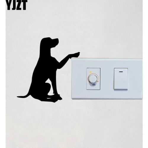 YJZT Cute Dog Pattern Vinyl Wall Decal Switch Sticker Kids Room Decor Pet Animals 17SS0094