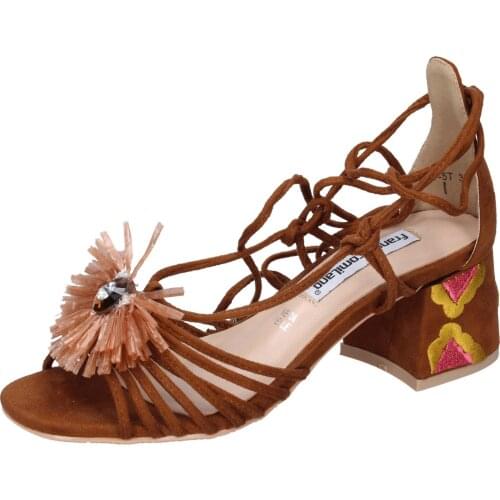 FRANCESCO Milan women sandals suede synthetic Brown