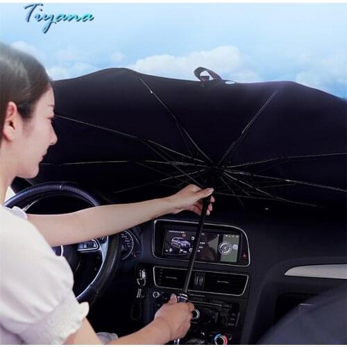 High Blackout Shading Umbrellas For Car Indoor Dashboard Front Windshield Sunscreen Heat Insulation Sun Visor Car Accessories 5