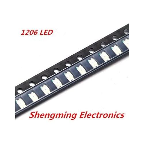 1000pcs 1206 Red LED lamp beads super bright SMD LED