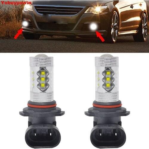 2pcs haute puissance 9005 9006 h8 h11 h10 9012 80W 16SMD 2835 LED antibrouillard DRL conduite ampoules 6000K blanc