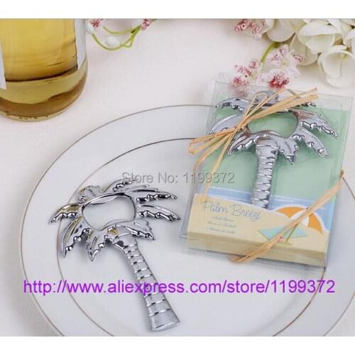 200pcs Silver Palm Breeze Chrome Palm Tree Bottle Can Opener Openers wedding Party Baby shower favor gift Favors