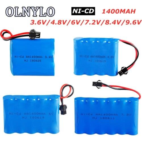 3.6V/4.8V/6V/7.2V/8.4V/9.6V 1400mah Ni-CD AA 1400mah Rechargeable Battery Pack For Remote Control Toys Electric Car Volt SM Plug
