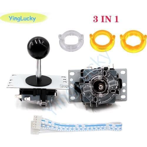 3 in 1 Classic Black Arcade Joystick 8 way DIY Game Joystick Red Ball Fighting Stick Replacement Parts For Game Arcade