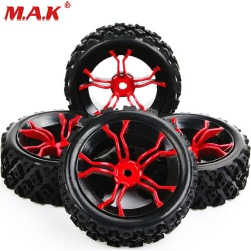 4Pcs/Set 1/10 Scale Rally Tires&Wheel Rim with 6mm Offset and 12mm Hex fit HSP HPI RC 1:10 Off Road Car Accessories