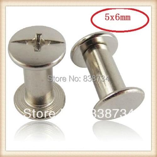5*6 nickel plated male and female screw (100pcs/lot)