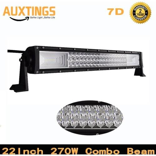 7D 22inch 270W Led Light bar Triple Row Combo Offroad Light Driving Lamp for Truck SUV ATV CAR TRACTOR Work Light