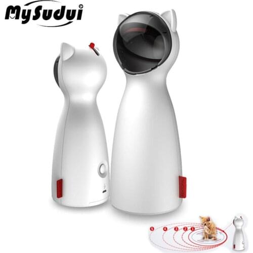 Automatic Cat Toy Laser Pointer For Cats Adjustable 5 Models Puntero Laser Chat Jouet Funny Electric Laserlampje Kat Dog MySudui