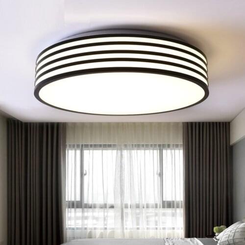 White Black Lamparas De Techo LED Ceiling Lighting Fixtures Living Room Plafonnier Iron Luminarias Para Teto Acrylic Avize