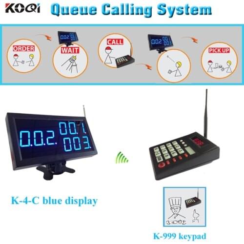 Free shipping Restaurant Wireless Paging System with transmitter and display receiver