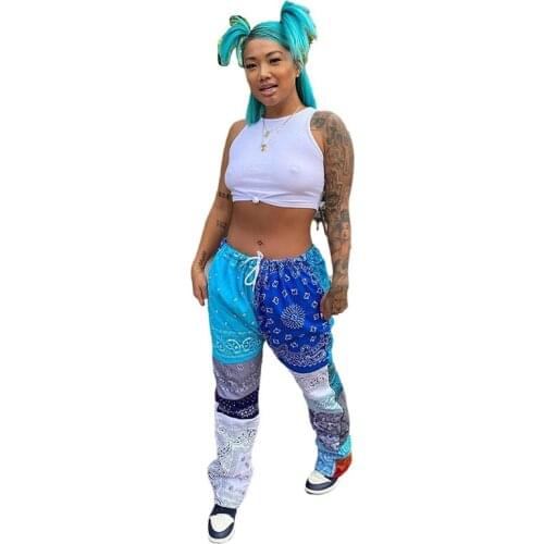 Casual Streetwear Print Cargo Pants Women Has Stretch Drawstring Autumn And Winter Clothes For Women